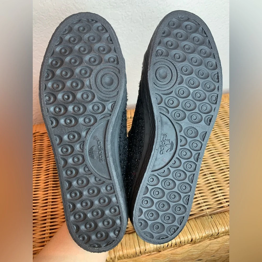 Adidas Honey Triple Black Shimmer Mid High Tops Sneakers Size 8.5 - Picture 10 of 12